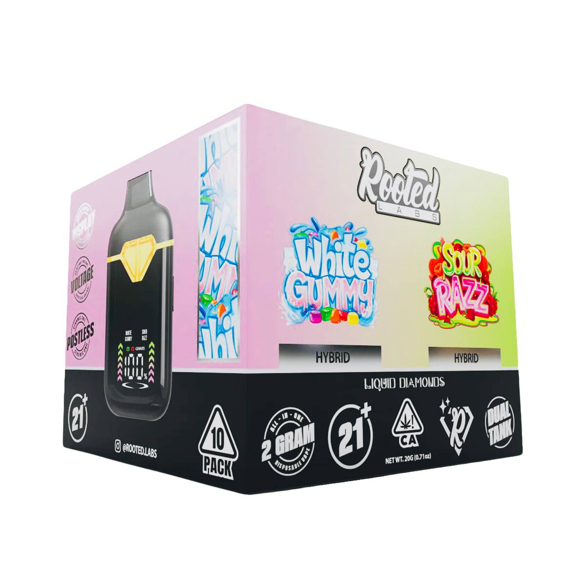 Rooted Labs White Gummy X Sour Razz 2G Disposable - Image 5