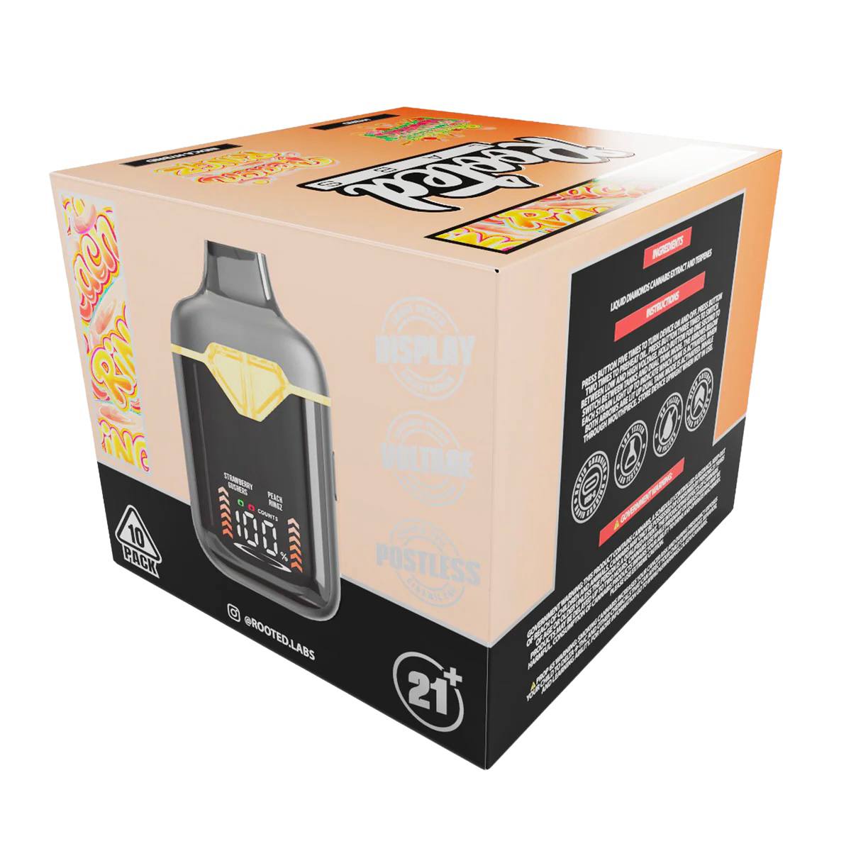 Rooted Labs Strawberry Gushers X Peach Rings 2G Disposable - Image 5