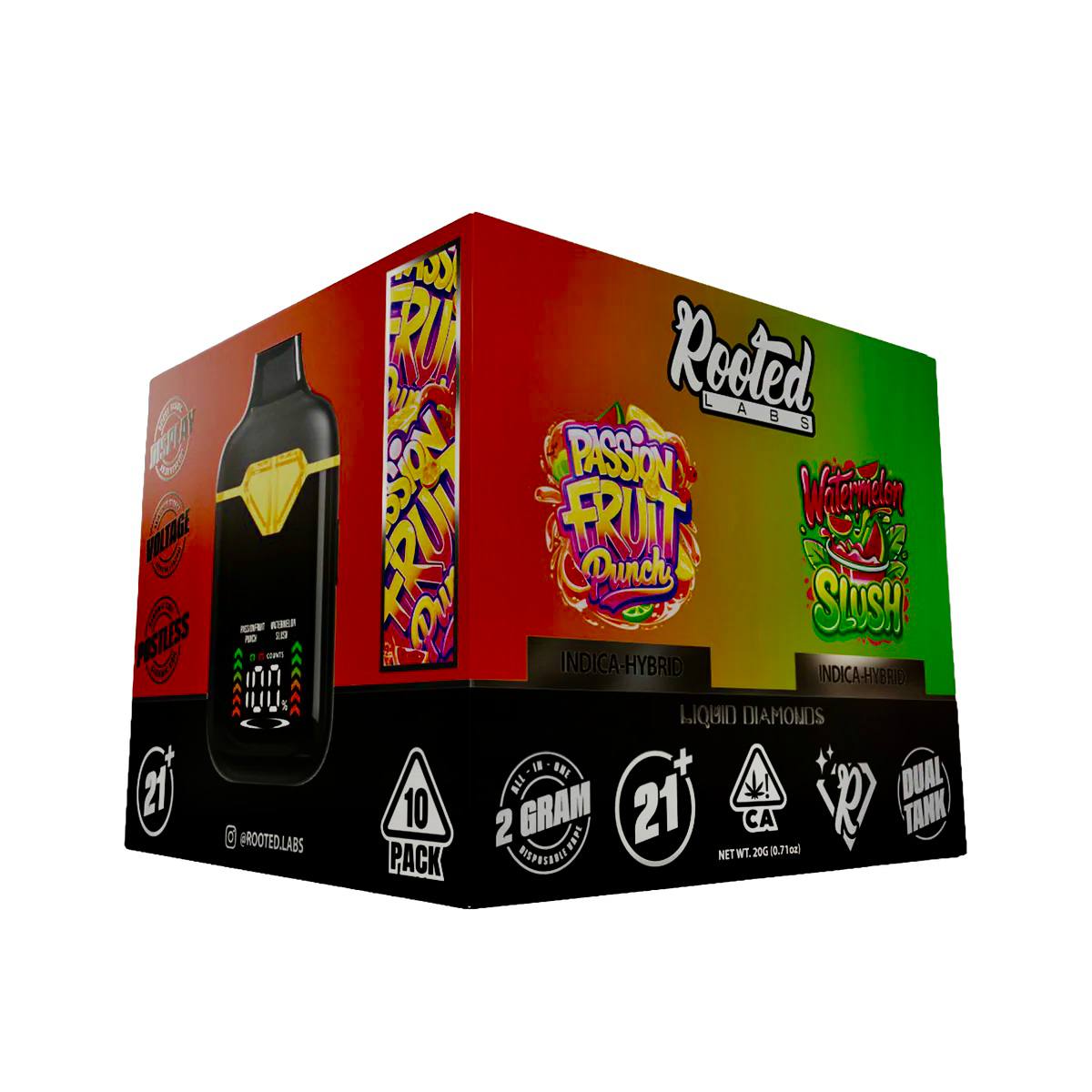 Rooted Labs Passion Fruit Punch X Watermelon Slush 2G Disposable - Image 4