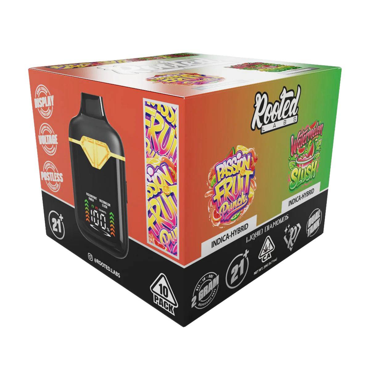 Rooted Labs Passion Fruit Punch X Watermelon Slush 2G Disposable - Image 6