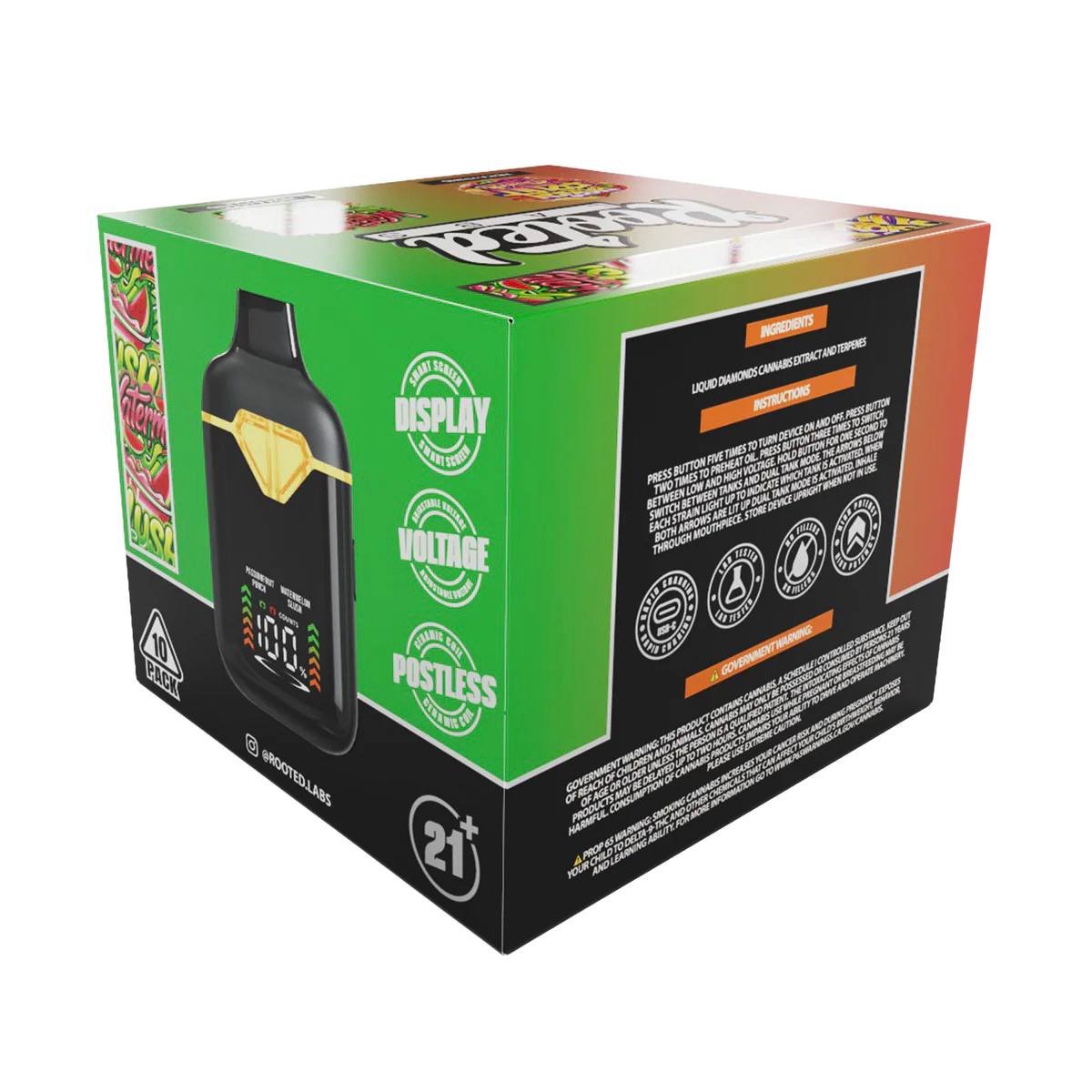 Rooted Labs Passion Fruit Punch X Watermelon Slush 2G Disposable - Image 7