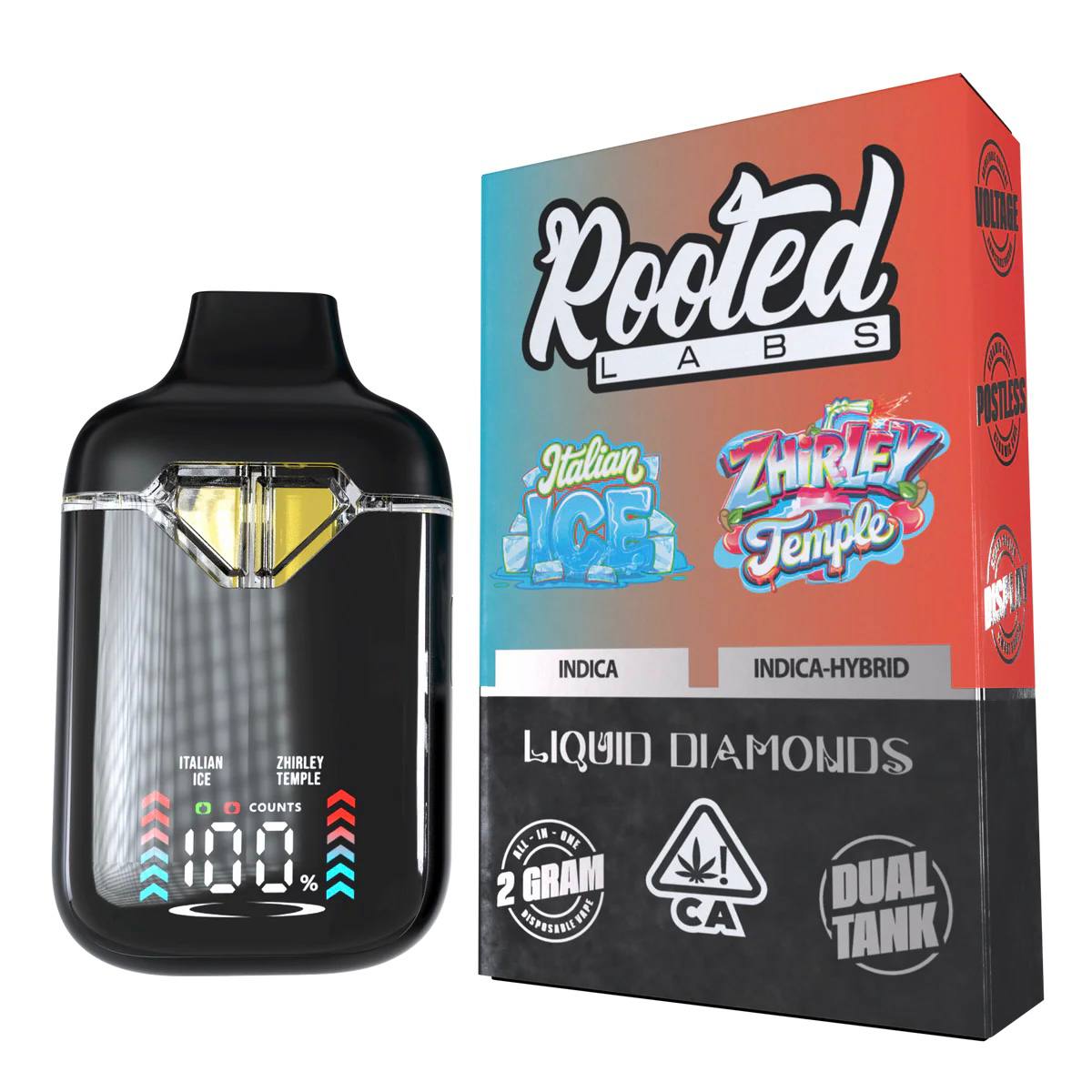 rooted labs italian ice x zhirley temple 2g disposable