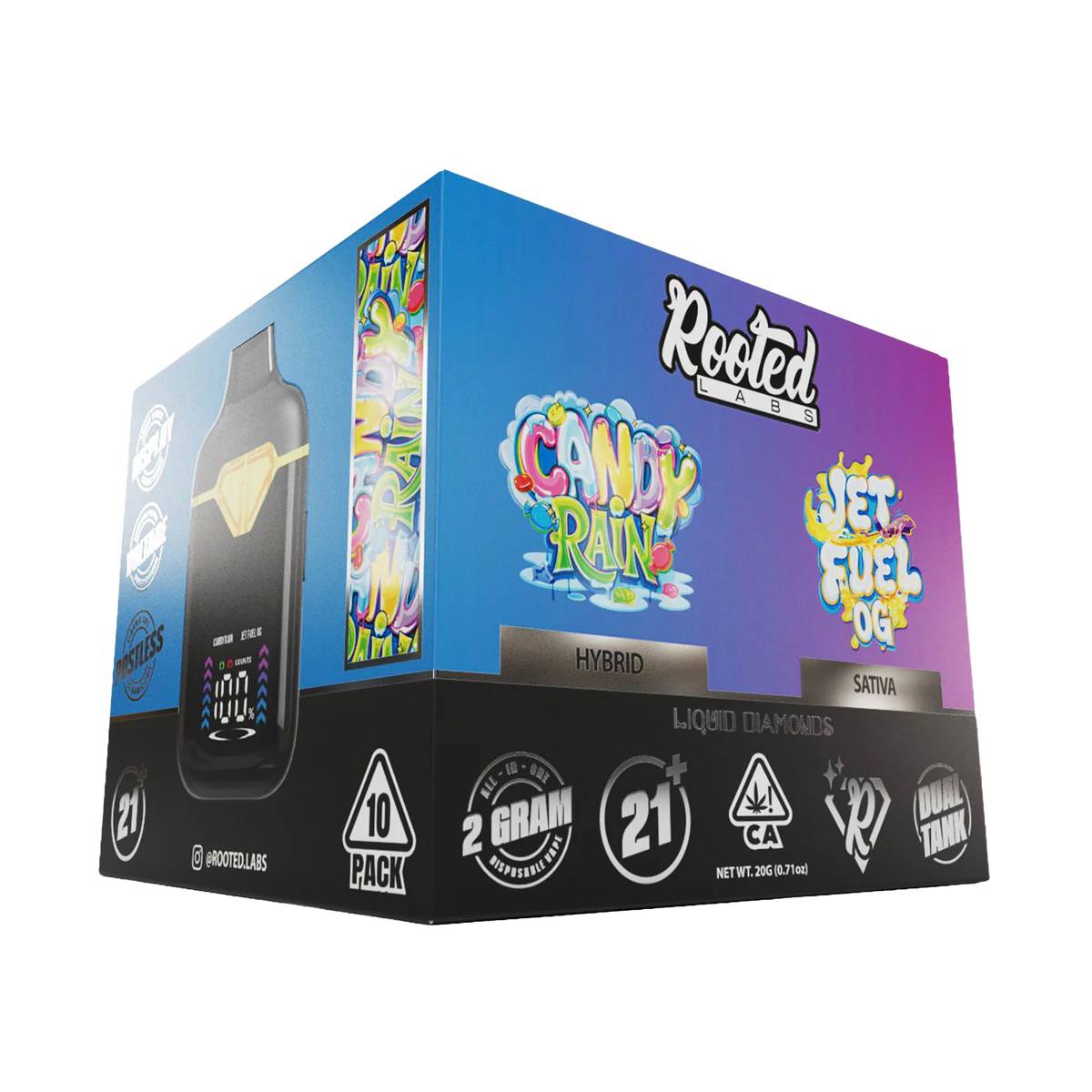 Rooted Labs Candy Rain X Jet Fuel Og 2G Disposable - Image 4
