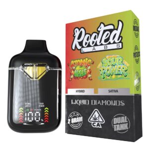 rooted labs atomic apple x sour power 2g disposable